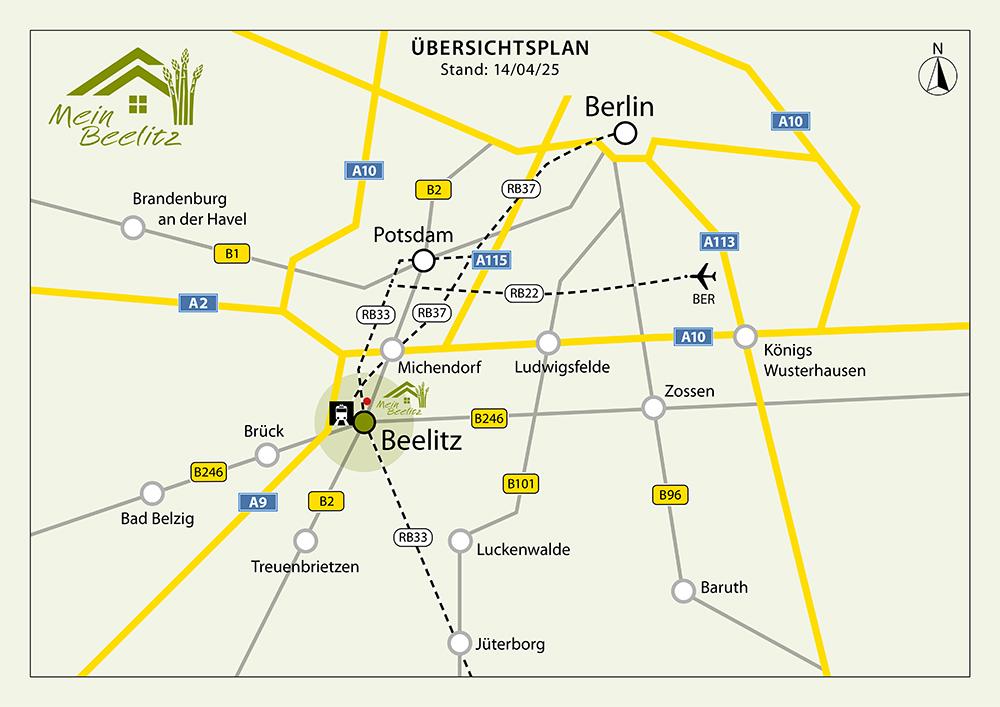 Bild Neubauprojekt Mein Beelitz: Übersichtskarte zum Bauprojekt