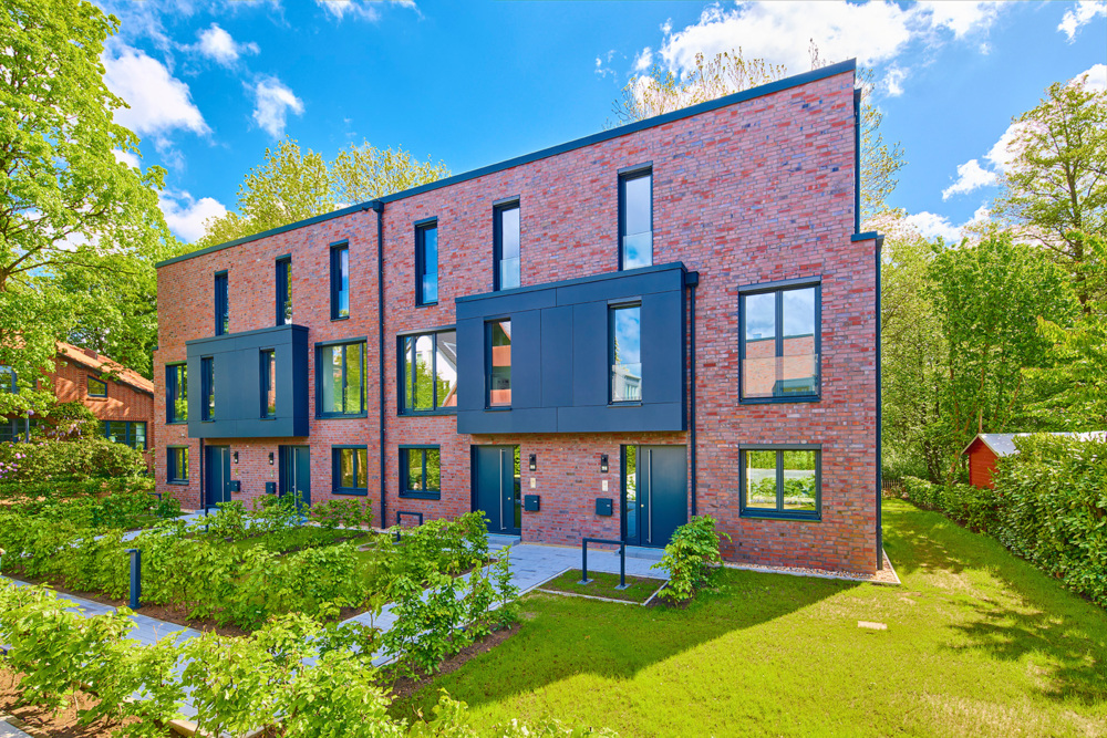 Bild Neubau Eigentumswohnungen und Häuser Seestraße Hamburg: Bild eines Mehrfamilienhauses