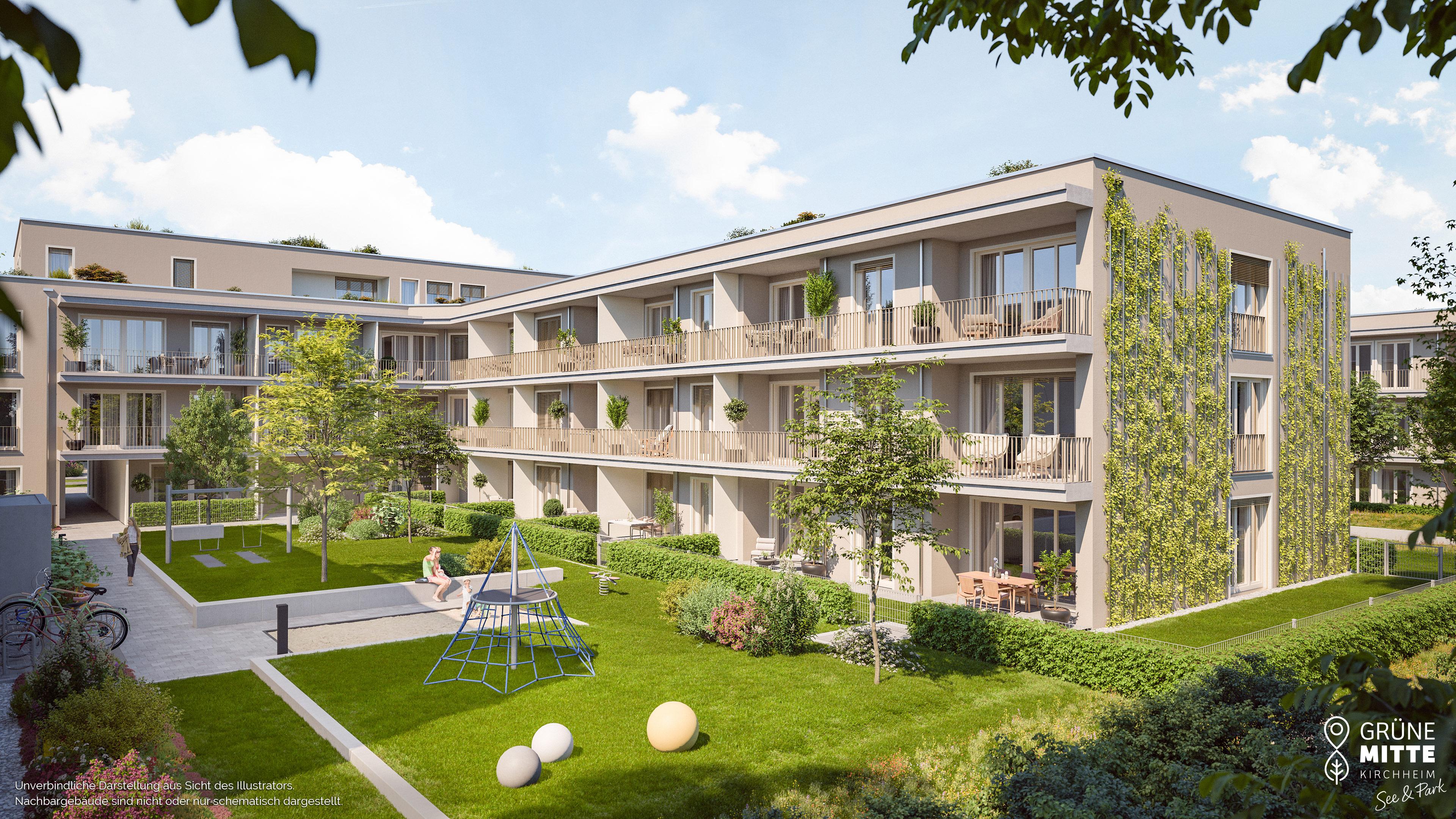 Bild Neubauprojekt GRÜNE MITTE KIRCHHEIM – See & Park Bild Neubauprojekt GRÜNE MITTE KIRCHHEIM – See & Park