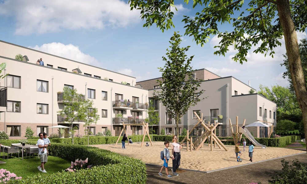 Bild Neubau Eigentumswohnungen Lichtenrader Bogen, Berlin: Bild einer Mehrfamilienhaus-Anlage