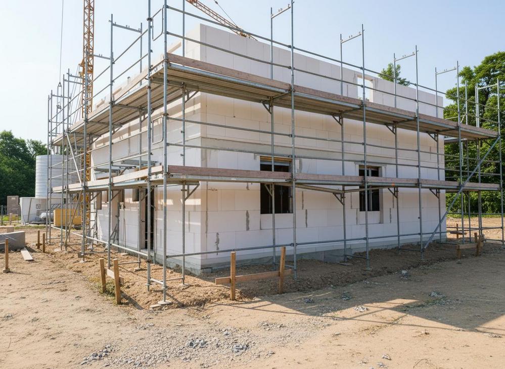 Bild Neubau Häuser Sandbarg Dollern: Ansicht einer Reihenhausanlage