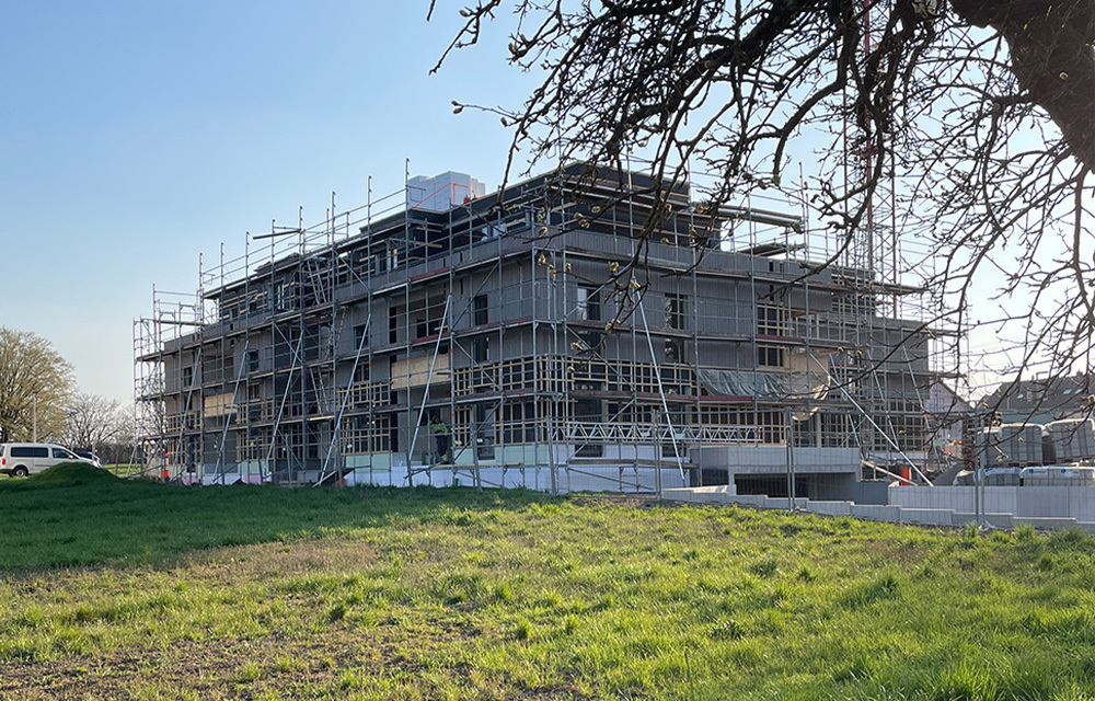 Bild Neubau Eigentumswohnungen Beckentalweg Affalterbach: Bild der Baustelle vom Neubauprojekt