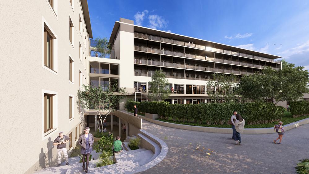 Bild Neubau Studentenapartments Hohenzollernstraße Saarbrücken Bild Neubau Studentenapartments Hohenzollernstraße Saarbrücken: Bild eines Mehrfamilienhauses