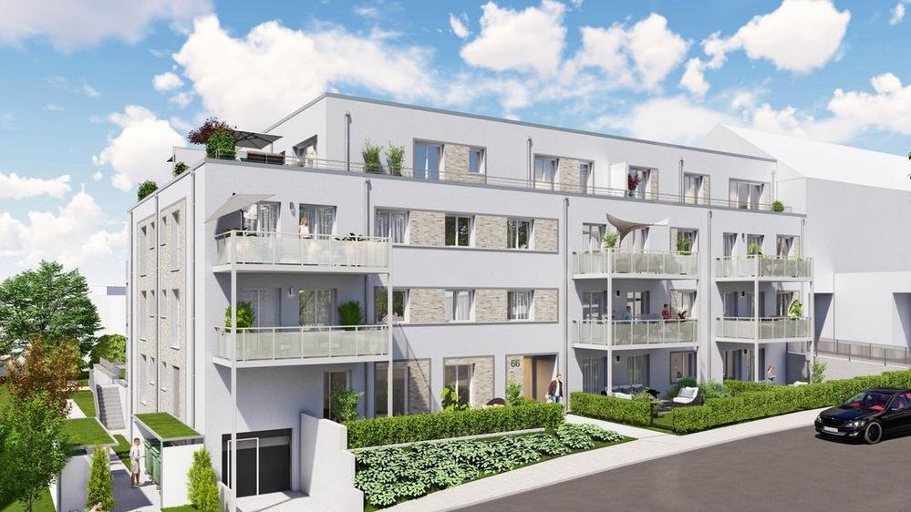Bild Neubau Schildberg Mülheim an der Ruhr Bild Neubau Schildberg Mülheim an der Ruhr: Bild eines Mehrfamilienhauses auf der Baustelle