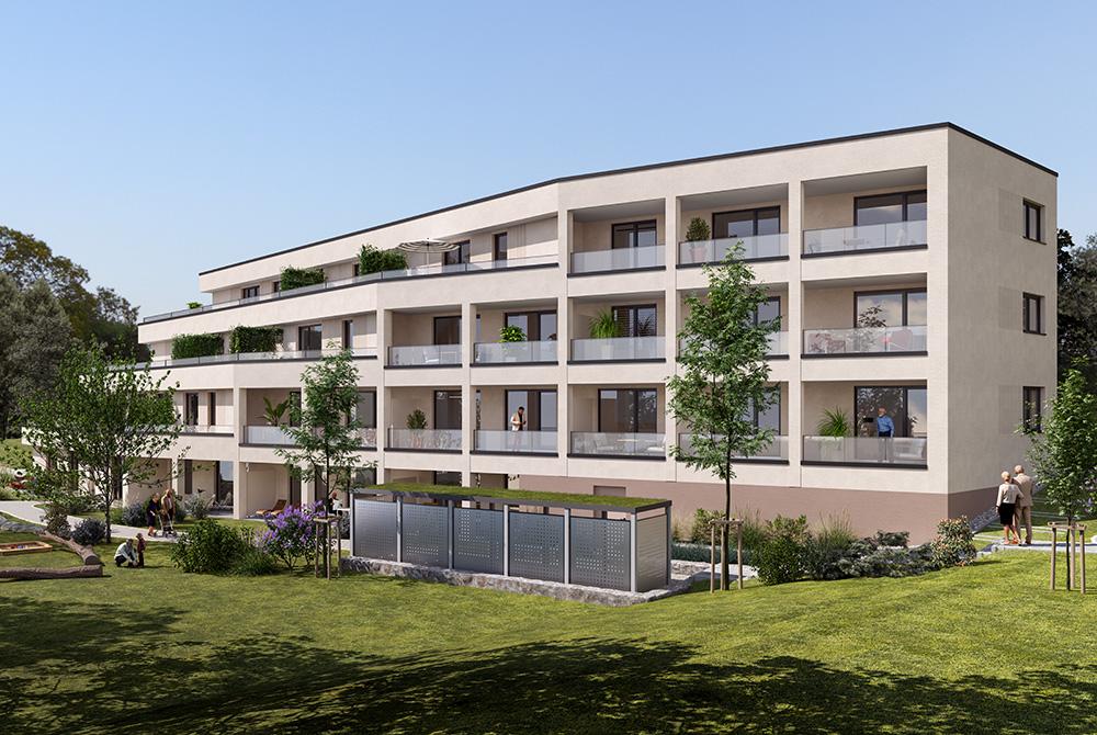 Bild Neubau Eigentumswohnungen Spindäckerstraße Heroldsberg Bild Neubau Eigentumswohnungen Spindäckerstraße Heroldsberg: Frontansicht eines Mehrfamilienhauses