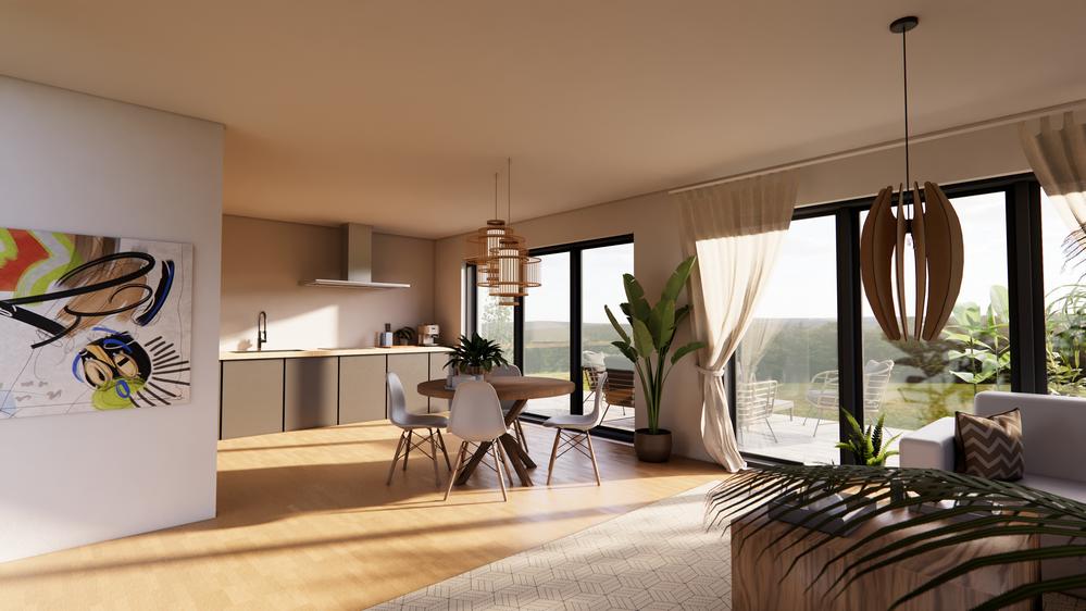 Bild Neubauprojekt oasis, Velbert Bild Neubauprojekt oasis, Velbert: Visualisierung eines Wohnzimmers