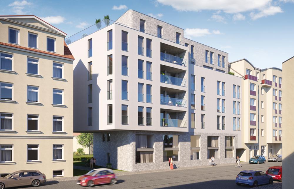 Bild Neubauprojekt Dieskaustraße 49, Leipzig: Visualisierung eines Mehrfamilienhauses