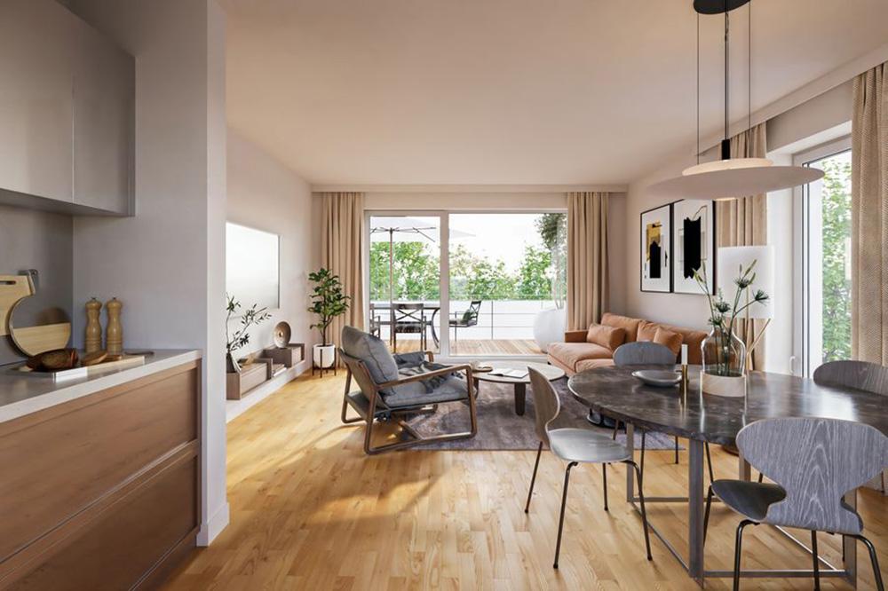 Bild Neubau Eigentumswohnungen Erboweg Regensburg Bild Neubau Eigentumswohnungen Erboweg Regensburg: Bild einer großen Wohnküche