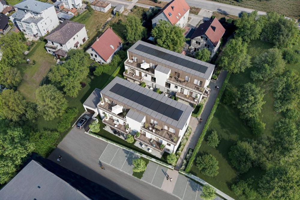 Bild Neubau Eigentumswohnungen Erboweg Regensburg Bild Neubau Eigentumswohnungen Erboweg Regensburg: Vogelperspektive auf das Wohnprojekt