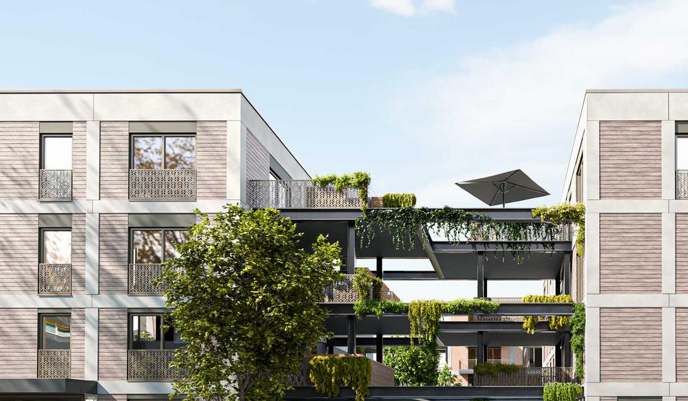 Bild Neubau Eigentumswohnungen Amberblick, Ludwigsburg: Visualisierung eines Mehrfamilienhauses