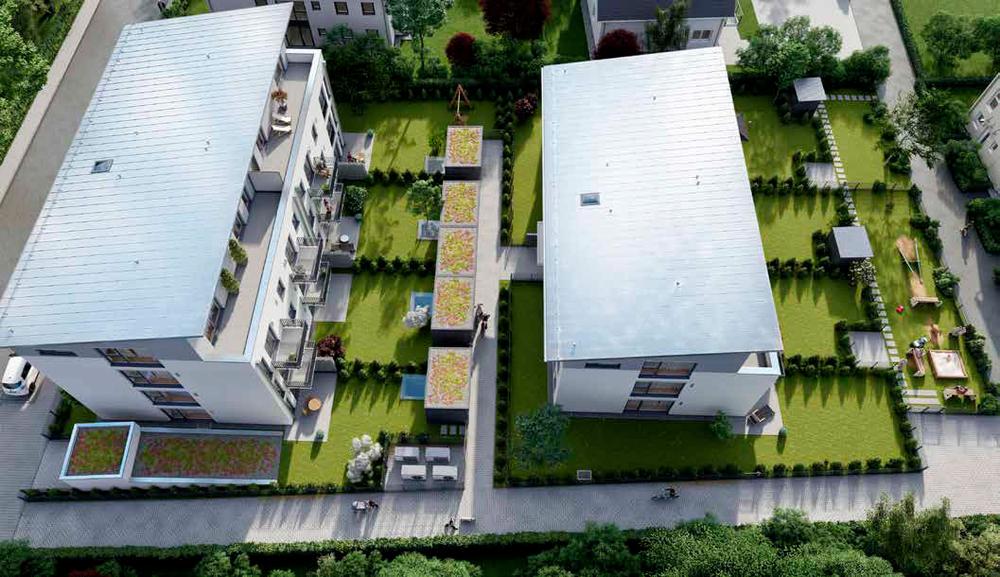 Bild Neubau Eigentumswohnungen Obere Bahnhofstraße Germering: Vogelperspektive auf das Bauprojekt