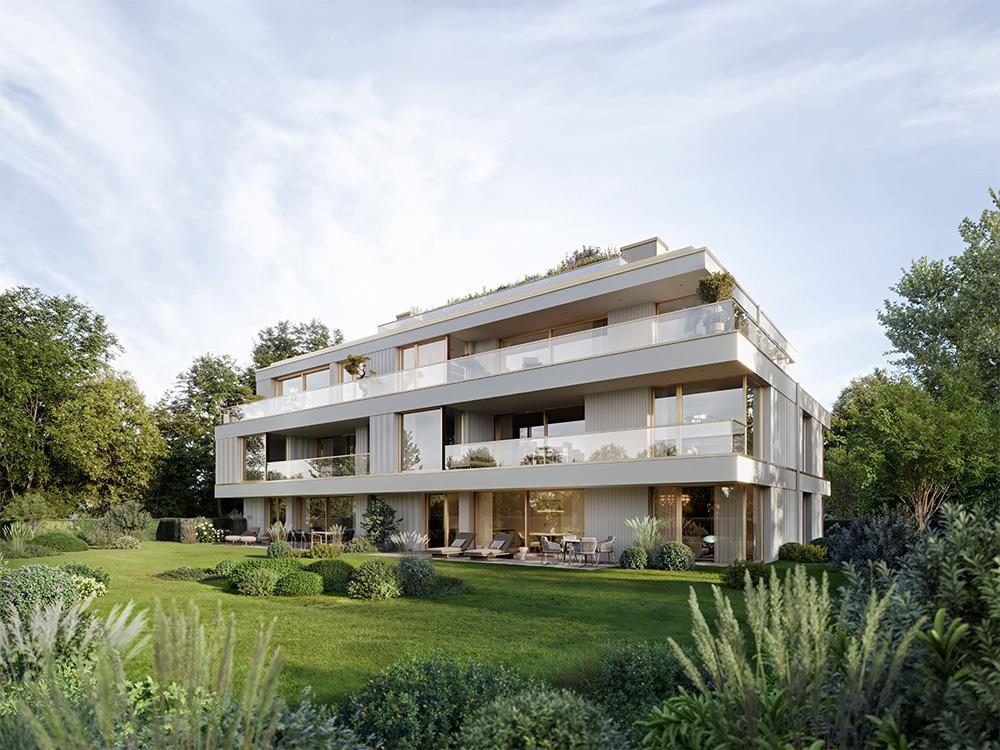 Bild Neubau Eigentumswohnungen Stuberstraße München: Visualisierung eines Mehrfamilienhauses