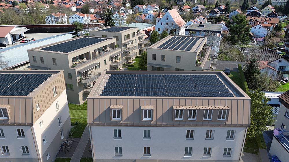 Bild Neubau Eigentumswohnungen Am Rotschlössle Kempten Allgäu: Vogelperspektive auf das Bauprojekt