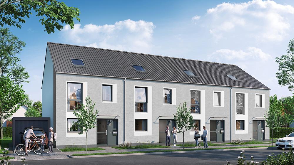 Bild Neubau Hohe Straße Duisburg: Visualisierung eins Reihenhauses