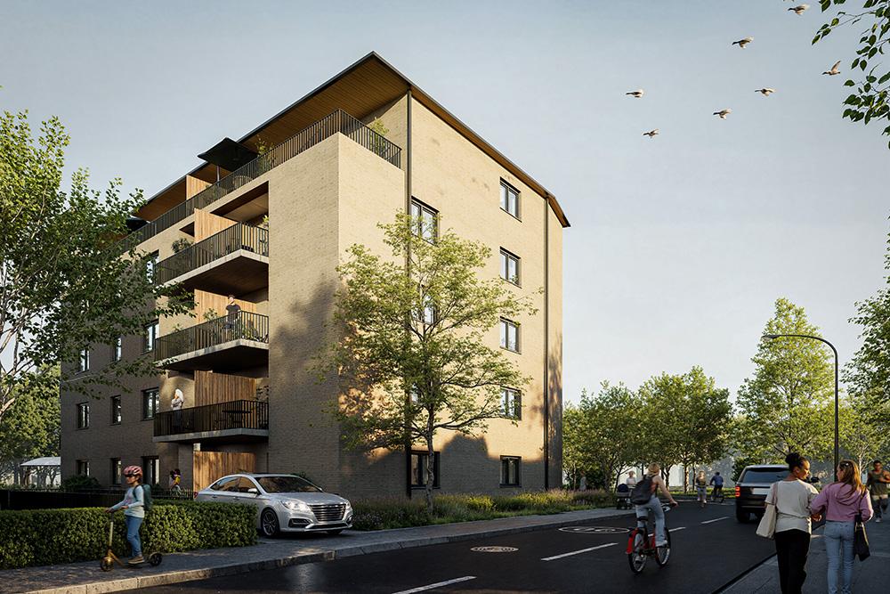 Bild Neubau Eigentumswohnungen Hasseer Straße Kiel Bild Neubau Eigentumswohnungen Hasseer Straße Kiel: Visualisierung eines Mehrfamilienhauses