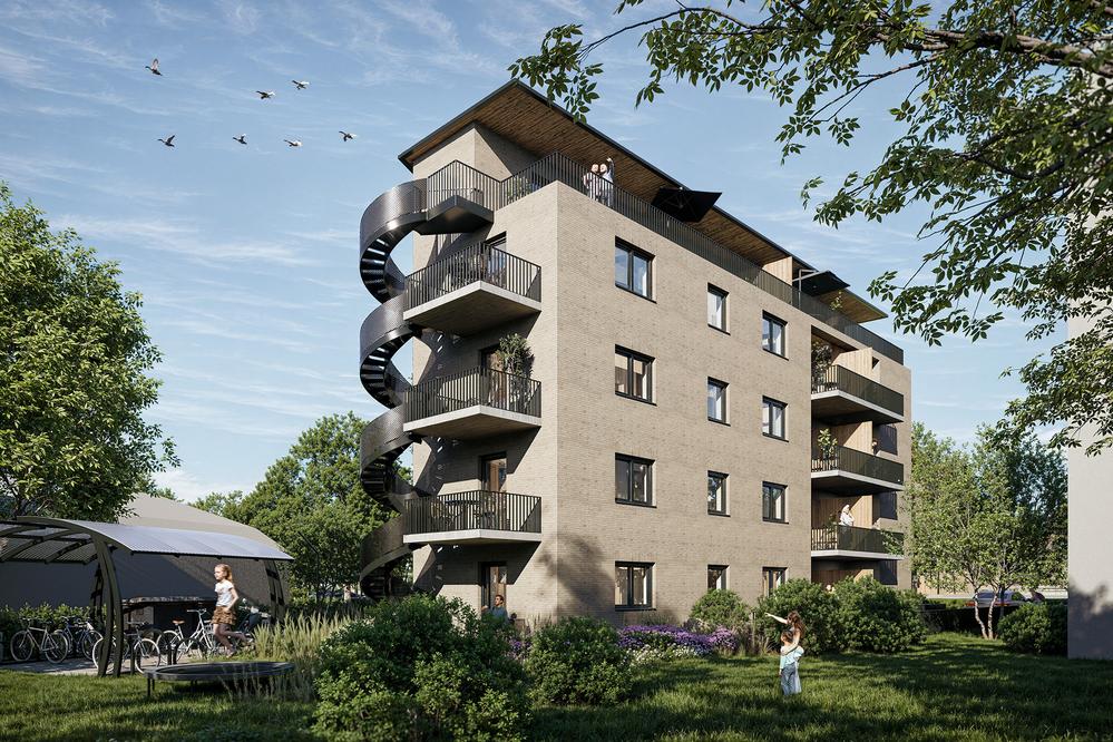 Bild Neubau Eigentumswohnungen Hasseer Straße Kiel Bild Neubau Eigentumswohnungen Hasseer Straße Kiel: Visualisierung eines Mehrfamilienhauses