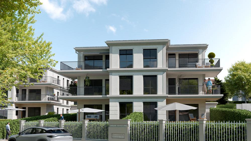 Bild Neubau Eigentumswohnungen Elsteraue Leipzig: Visualisierung eines Mehrfamilienhauses