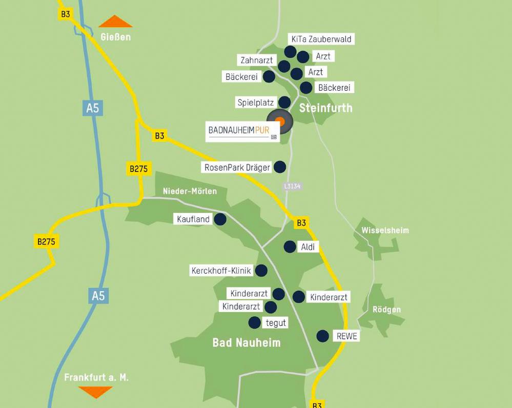 Bild Neubau Häuser Am Gänsberg Bad Nauheim Bild Neubau Häuser Am Gänsberg Bad Nauheim: Lagekatrte des Projekts