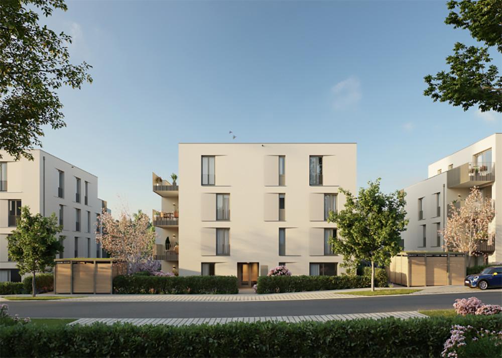 Bild Neubau Eigentumswohnungen Selma-Lagerlöf-Straße Ditzingen: Visualisierung eines Mehrfamilienhauses
