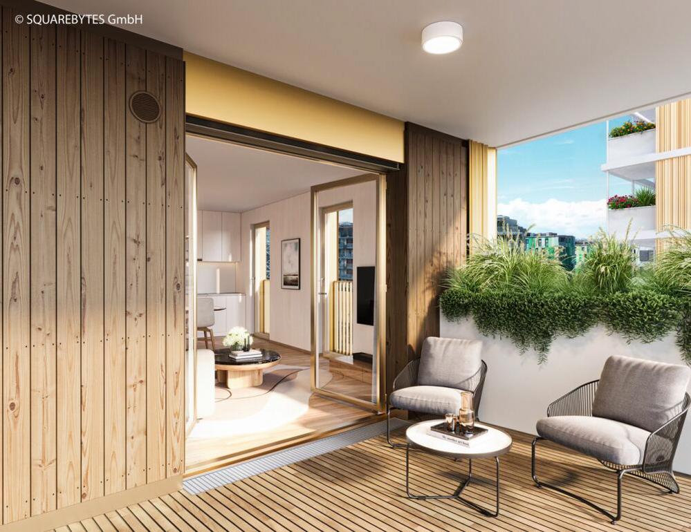 Bild Neubau Eigentumswohnungen Otto-Preminger-Straße Wien: Visualisierung einer Dachterrasse