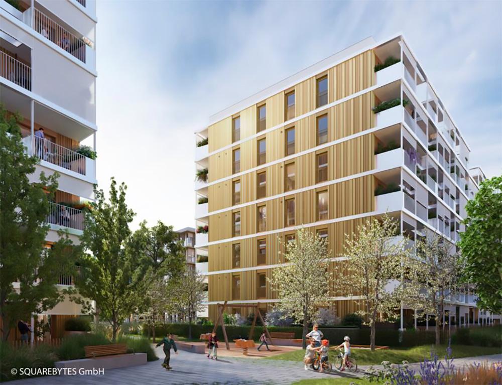 Bild Neubau Eigentumswohnungen Otto-Preminger-Straße Wien: Visualisierung eines Mehrfamilienhauses