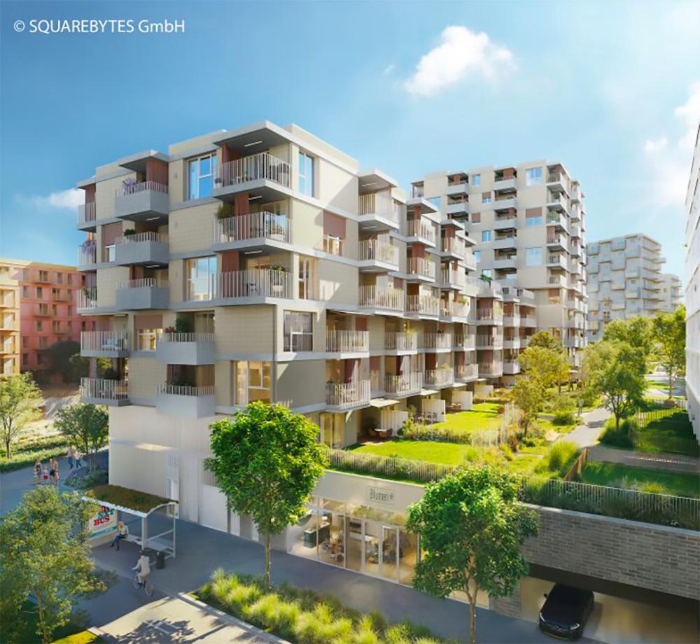 Bild Neubau Eigentumswohnungen Otto-Preminger-Straße Wien: Visualisierung eines Mehrfamilienhauses
