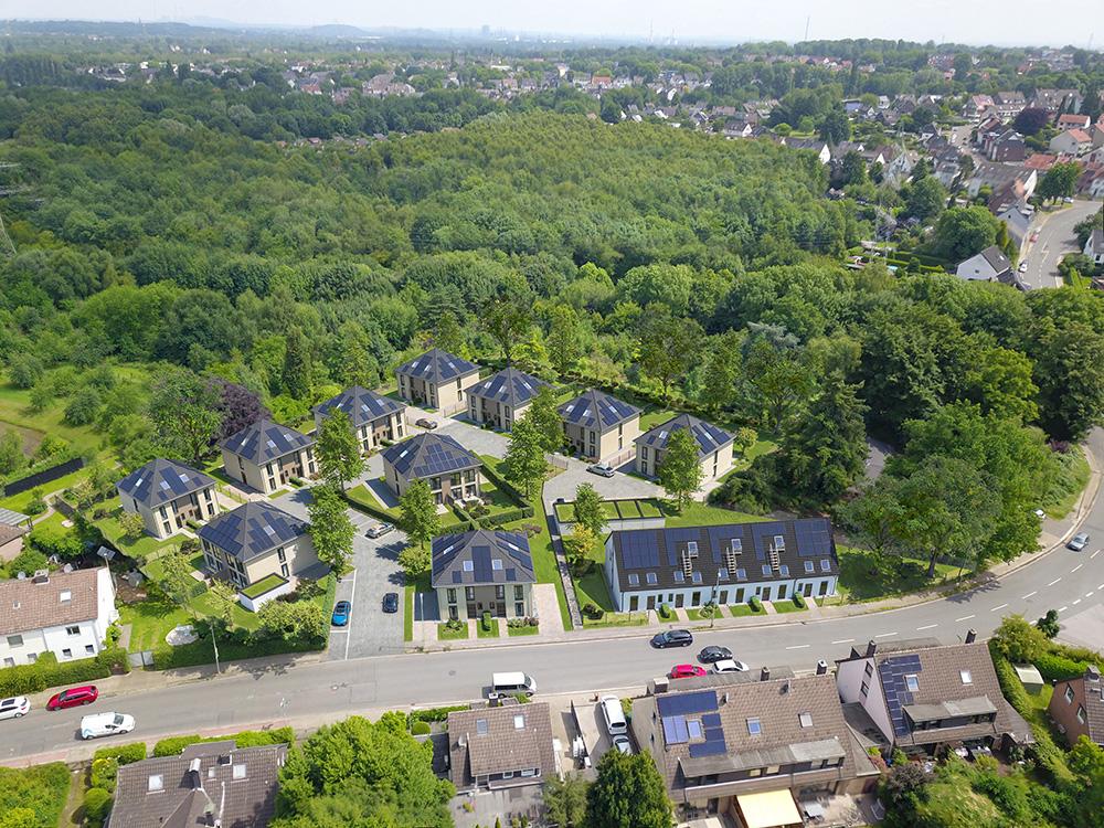 Bild Neubau Häuser Oberhauser Straße: Vogelperspektive auf Essen