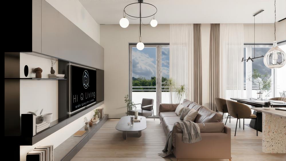 Bild Neubau Eigentumswohnungen Schwetzinger Straße Wiesloch: Visualisierung eines hellen Wohnzimmers
