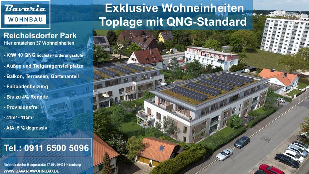 Bild Neubau Eigentumswohnungen Reichelsdorfer Hauptstraße Nürnberg: Werbeanzeige Neubauprojekt Reichelsdorfer Park Nürnberg
