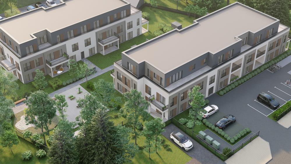 Bild Neubau Eigentumswohnungen Reichelsdorfer Hauptstraße Nürnberg: Vogelperspektive auf das Neubauprojekt