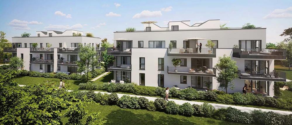 Bild Neubau Eigentumswohnungen Aubing-Ost-Straße München: Visualisierung eines Mehrfamilienhauses