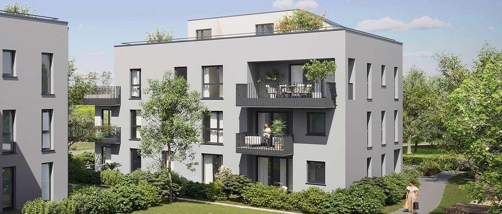 Bild Neubau Eigentumswohnungen Aubing-Ost-Straße München: Visualisierung eines Mehrfamilienhauses