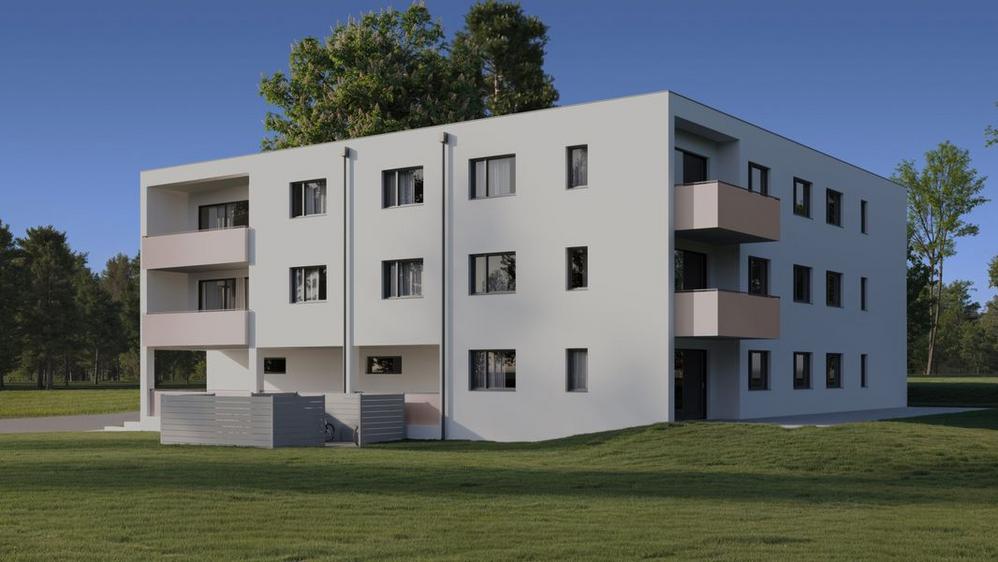 Bild Neubau Eigentumswohnungen Kiefernweg Mietingen: Visualisierung eines Mehrfamilienhauses