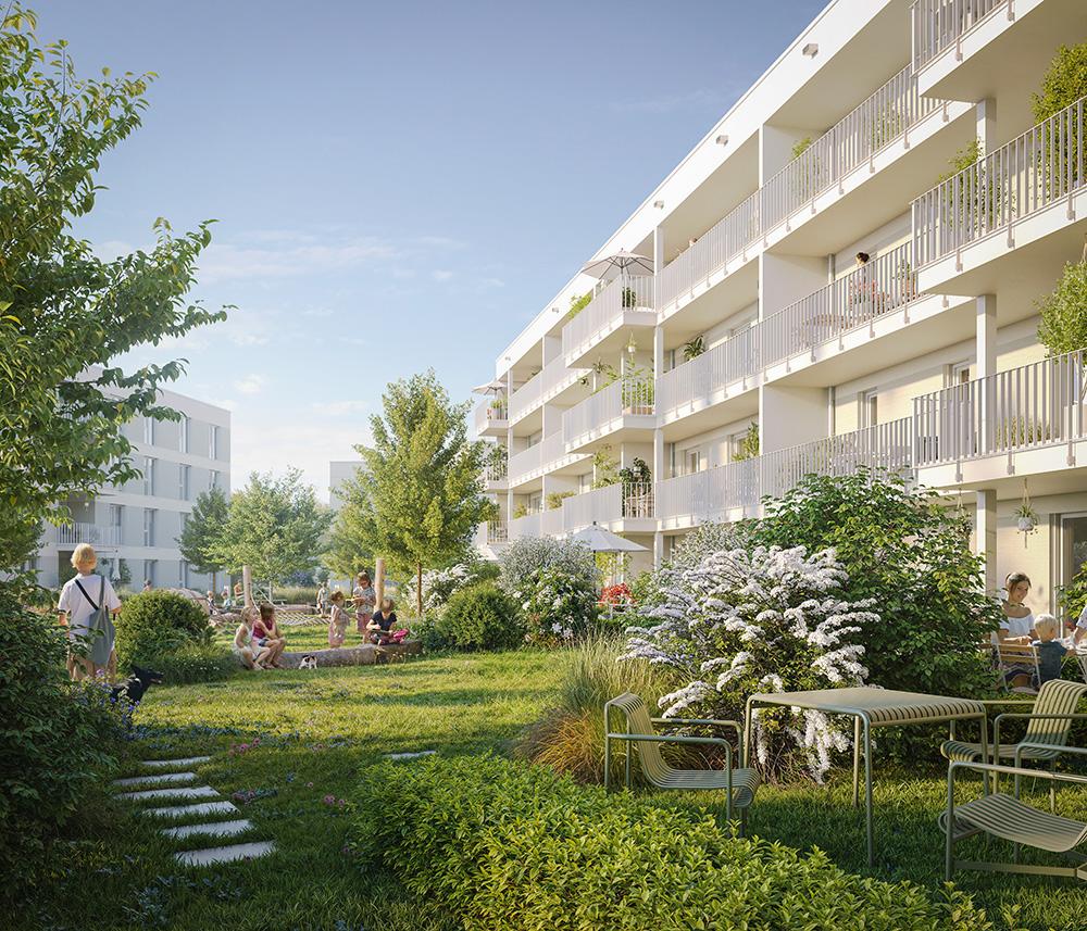 Bild Neubau Eigentumswohnungen Angerstraße Freising Bild Neubau Eigentumswohnungen Angerstraße Freising: Visualisierung eines Mehrfamilienhauses
