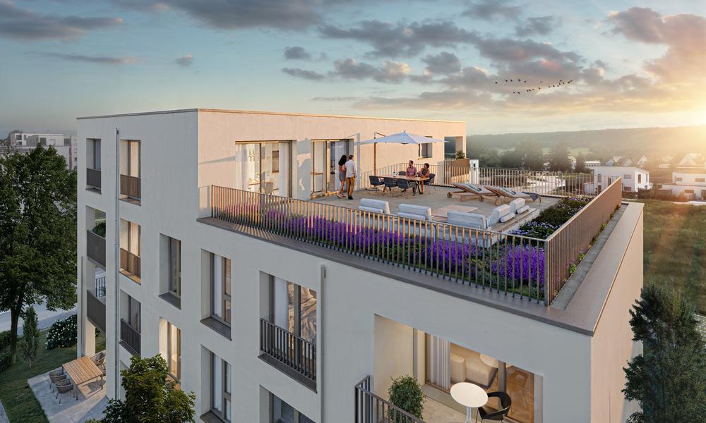 Bild Neubau Eigentumswohnungen Am Sonnenrain Schwäbisch Hall: Visualisierung eines Mehrfamilienhauses