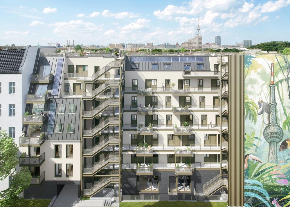 Bild Neubau Eigentumswohnungen Parkside Friedrichshain, Berlin: Visualisierung eines Mehrfamilienhauses