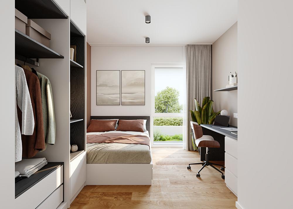 Bild Neubauprojekt Eigentumswohnungen N48 Apartments, Berlin: Visualisierung eines Schlafzimmers