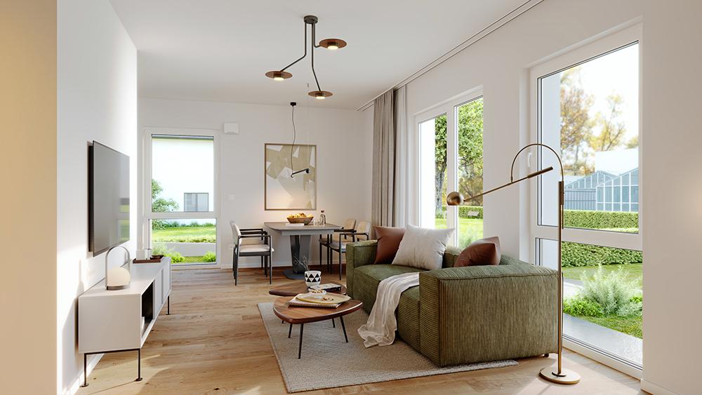 Bild Neubauprojekt Eigentumswohnungen N48 Apartments, Berlin: Visualisierung eines Wohnzimmers