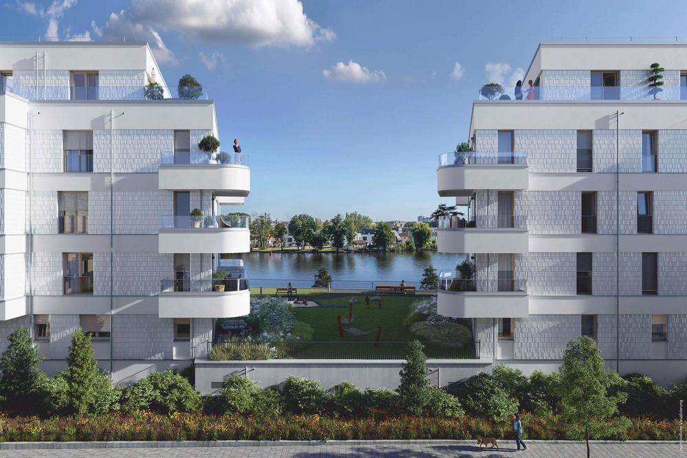 Bild Neubau Eigentumswohnungen BUWOG DAHMEGLANZ Bild Neubau Eigentumswohnungen BUWOG DAHMEGLANZ: Visualisierung eines Mehrfamilienhauses