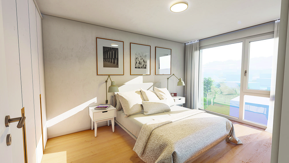 Bild Neubau Residenz R39, Hünstetten: Bild eines hellen Dachzimmers