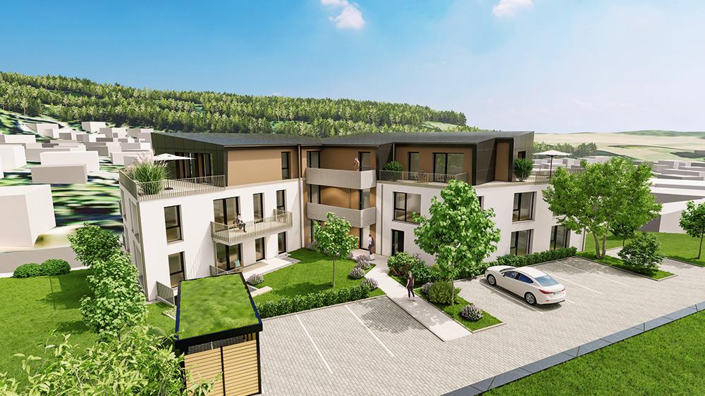 Bild Neubau Residenz R39, Hünstetten: Bild eines hellen Dachzimmers