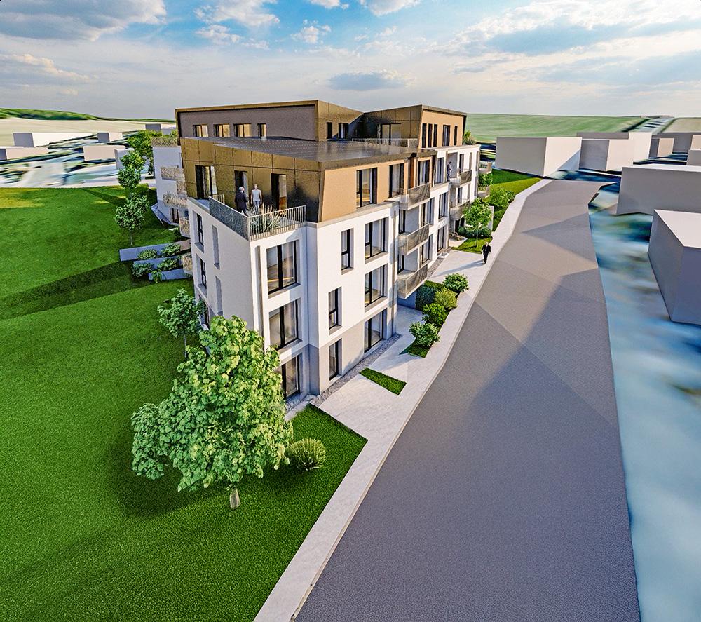 Bild Neubau Residenz R39, Hünstetten: Bild eines hellen Dachzimmers