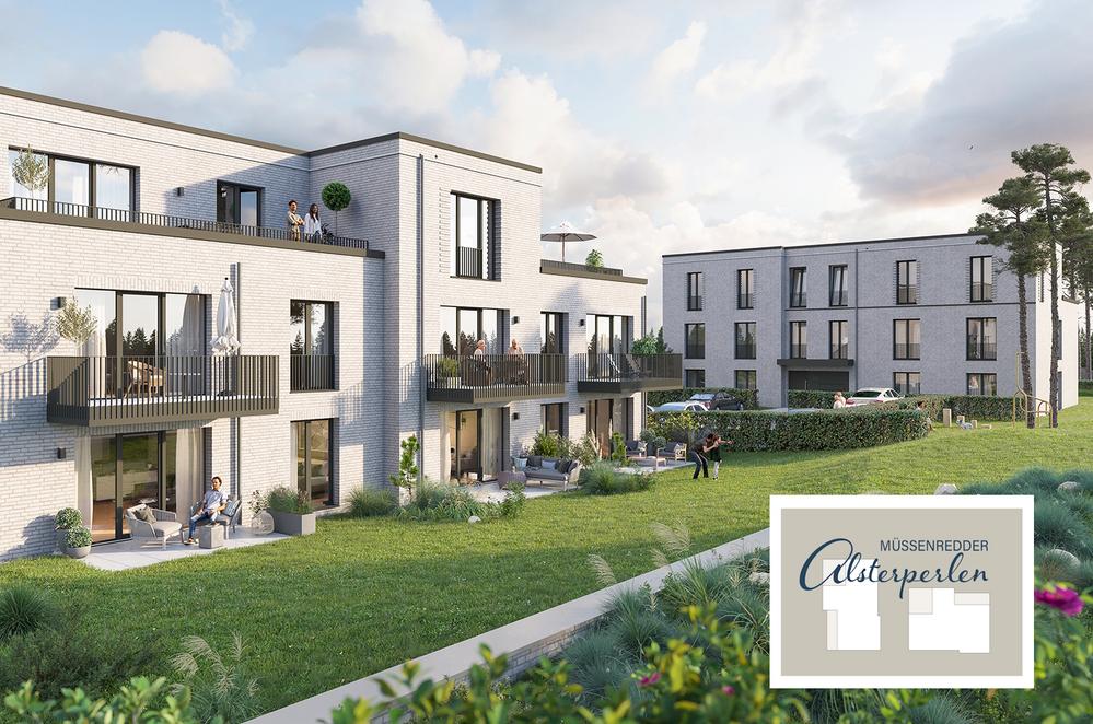 Bild Neubau Eigentumswohnungen Müssenredder Hamburg Bild Neubau Eigentumswohnungen Müssenredder Hamburg: Visualisierung eines Mehrfamilienhauses