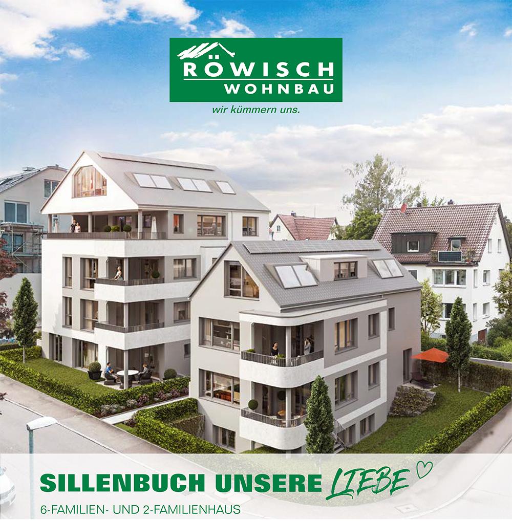 Bild Neubau Eigentumswohnungen Eduard-Steinele-Straße Stuttgart Bild Neubau Eigentumswohnungen Eduard-Steinele-Straße Stuttgart: Visualisierung eines Mehrfamilienhauses mit Projekt-Logo