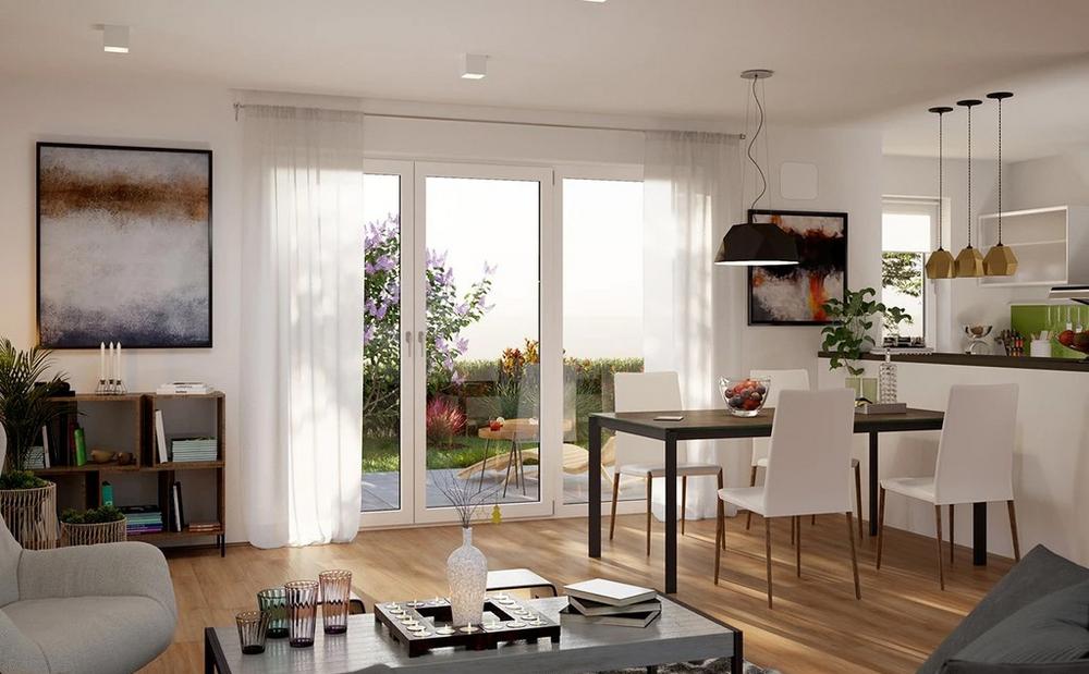 Bild Neubau Elisabeth-Habeth-Weg, Bonn Bild Neubau Elisabeth-Habeth-Weg, Bonn: Visualisierung eines Wohnzimmers