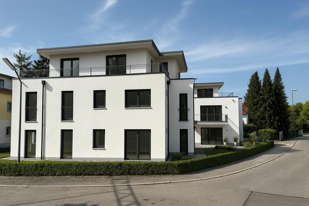 Bild Neubau Eigentumswohnungen Pippinger Straße München Bild Neubau Eigentumswohnungen Pippinger Straße München: Visualisierung eines Mehrfamilienhauses