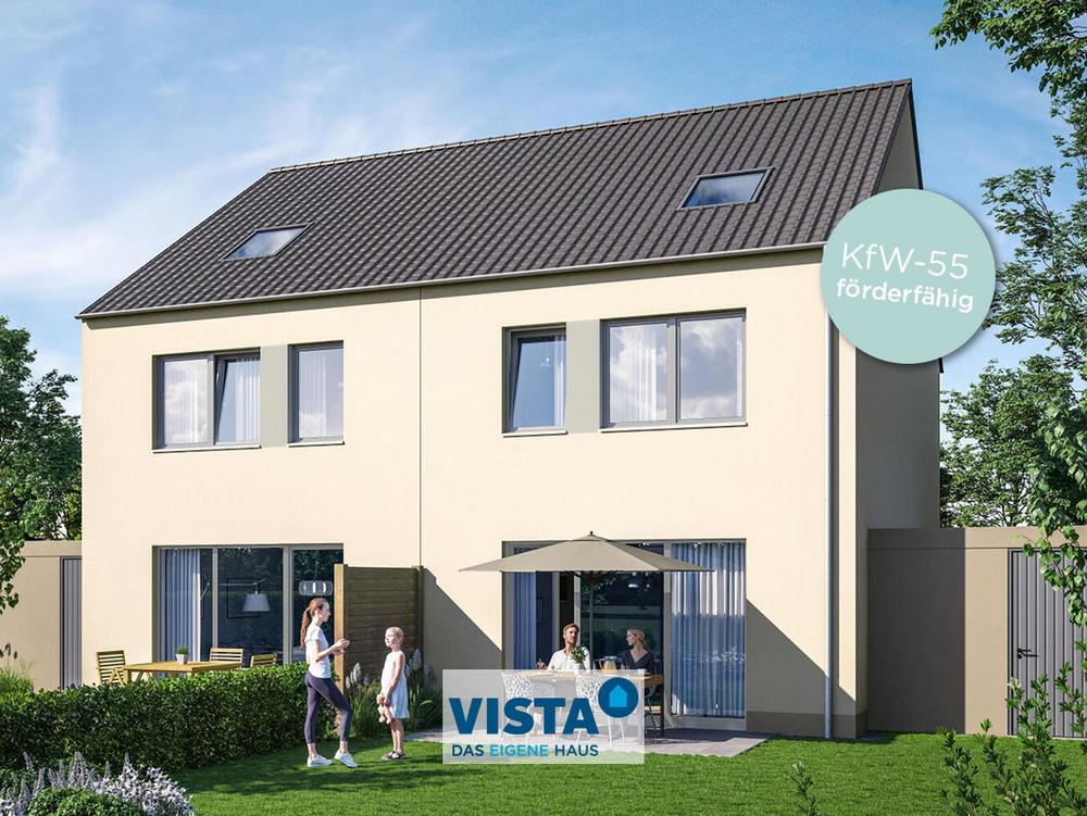 Bild Neubau Häuser Lechfeldstraße Ellgau: Visualisierung eines hellen Wohnzimmers