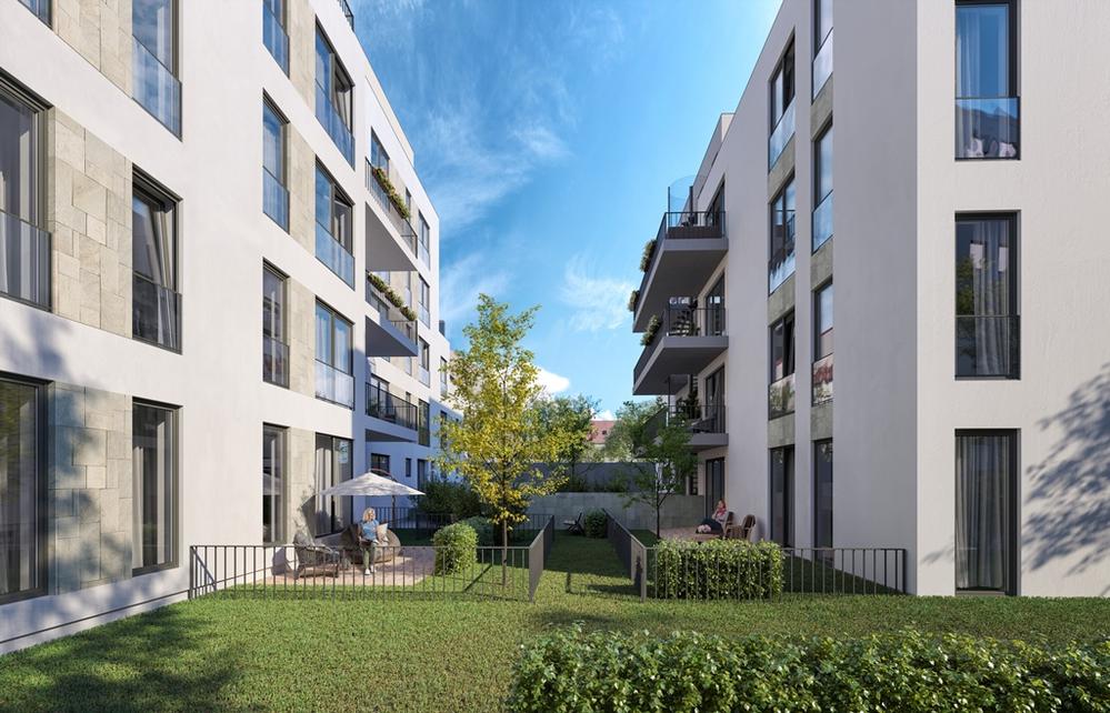 Bild Neubau Eigentumswohnungen Wingertstraße 29-31, Frankfurt am Main: Bild eines hellen Wohnzimmers