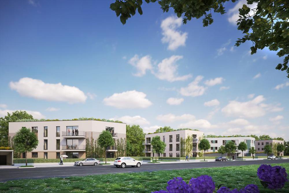 Bild Neubau Eigentumswohnungen Annemarie-Renger-Straße Mainz Bild Neubau Eigentumswohnungen Annemarie-Renger-Straße Mainz: Visualisierung eines Mehrfamilienhauses