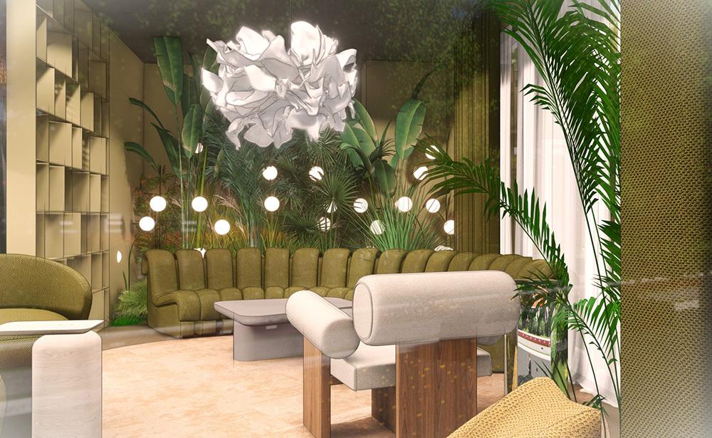 Bild Neubau Studentenapartments Verladestraße Lübeck: Visualisierung einer Sitzgruppe